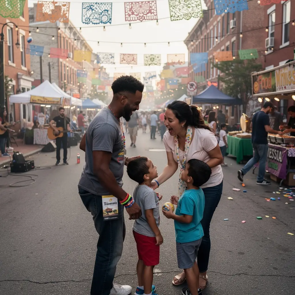 Rodzina ciesząca się wspólnym czasem na plaży w Kalifornii